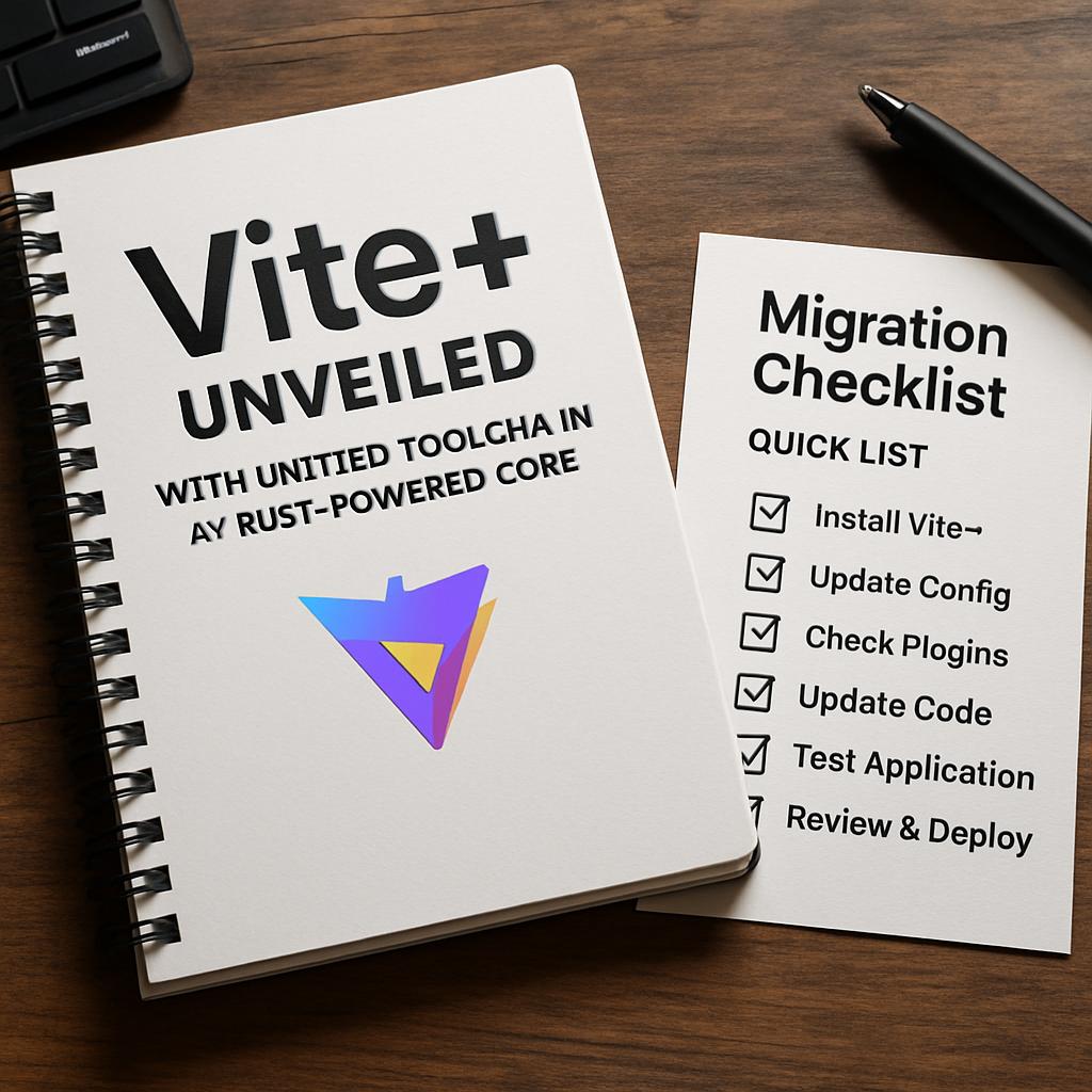 Vite+ Unveiled with Unified Toolchain and Rust Powered Core. Migration checklist (quick list) Vite+ Unveiled with Unified Toolchain and Rust Powered Core. Migration checklist (quick list)